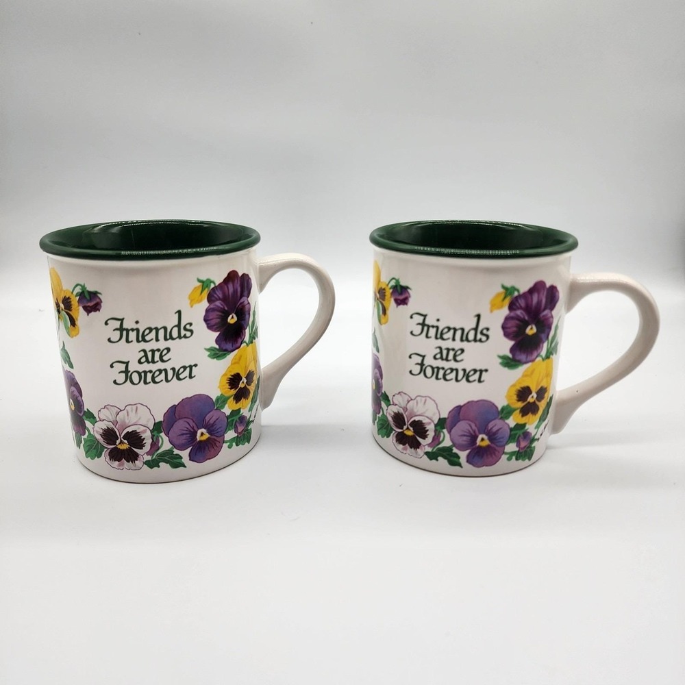 2‎ POTPOURRI DESIGNS 1992 Pansies Friends are Forever Coffee/Tea Mug  S. W. Ziu